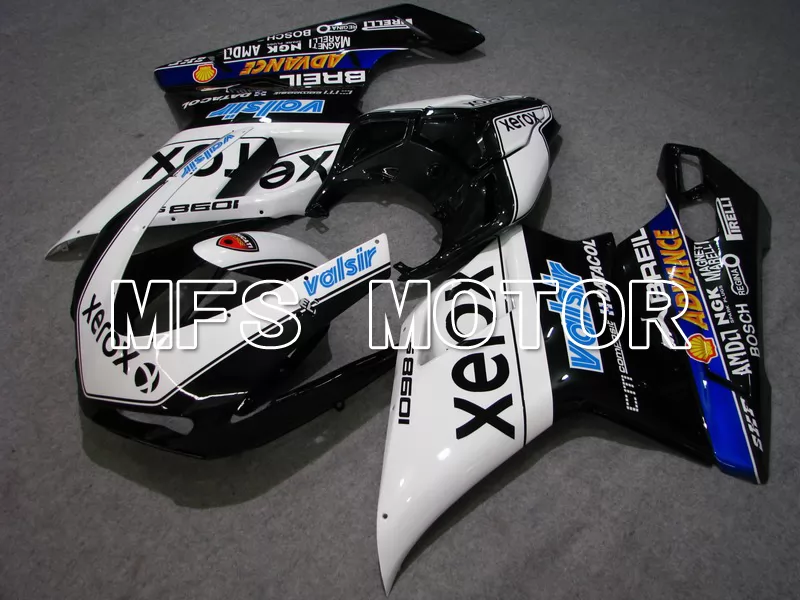 Ducati 848 / 1098 / 1198 2007-2011 Injection ABS Fairing - Xerox - Black White - MFS4790