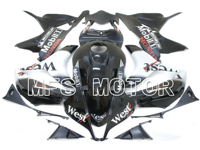 Honda CBR600RR 2007-2008 Injection ABS Fairing - West - Black White - MFS5830